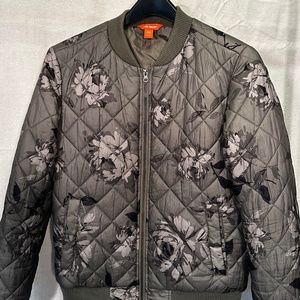 Joe Fresh Down Jacket/Coat Green Floral Pattern